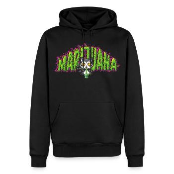 Marijuana Raccoon - Men’s Premium Organic Hoodie - black - Front - Nico (187cm)