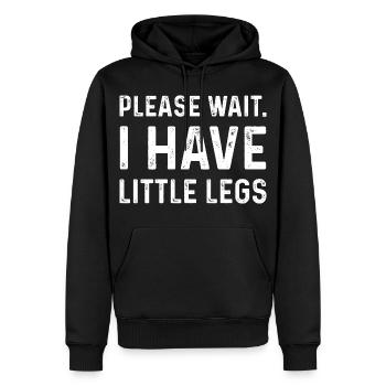 Humor Typography Saying Little Legs - Men’s Premium Organic Hoodie - black - Front - Nico (187cm)