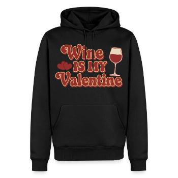 Wine Is My Valentine – Retro Wein Design - Men’s Premium Organic Hoodie - black - Front - Nico (187cm)