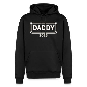 DADDY 2026 Stolzer werdender Vater - Männer Premium Bio Hoodie - Schwarz - Vorne - Nico (187cm)