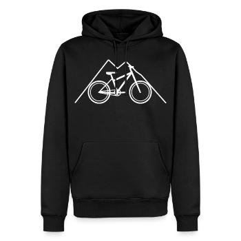 Mountainbiking Skizze - Männer Premium Bio Hoodie - Schwarz - Vorne - Nico (187cm)