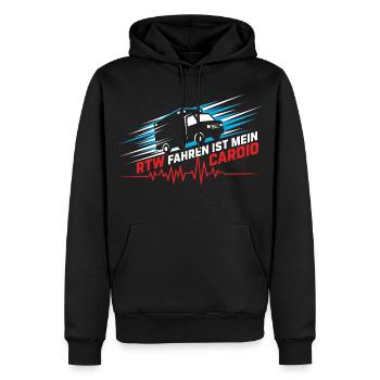 RTW Ambulanz Rettungswagen Rettungsdienst Sanität - Männer Premium Bio Hoodie - Schwarz - Vorne - Nico (187cm)