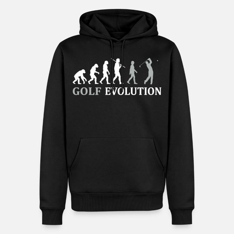 Golf Evolution – Das perfekte Golfer Geschenk - Männer Premium Bio Hoodie - Schwarz