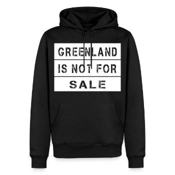Le Groenland n’est pas à vendre - Sweat à capuche Premium bio Homme - noir - Devant - Nico (187cm)