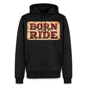Born to ride - Männer Premium Bio Hoodie - Schwarz - Vorne - Nico (187cm)