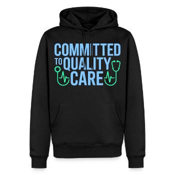 Nurse Practitioner Committed To Quality Nursing - Männer Premium Bio Hoodie - Schwarz - Vorne - Nico (187cm)