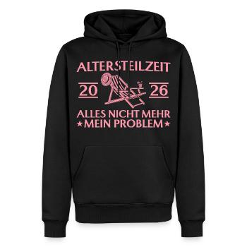 Retraite partielle 2026 collègue de chaise de pont retraite anticipée - Sweat à capuche Premium bio Homme - noir - Devant - Nico (187cm)