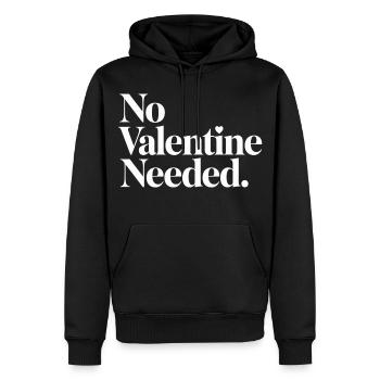 Chemise sans besoin de la Saint-Valentin – Drôle anti-Valentin - Sweat à capuche Premium bio Homme - noir - Devant - Nico (187cm)