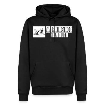 Working Dog Handler Motiv  - Männer Premium Bio Hoodie - Schwarz - Vorne - Nico (187cm)