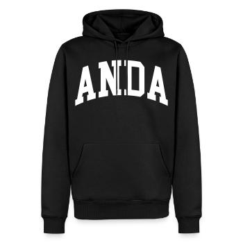 Anda - Sweat à capuche Premium bio Homme - noir - Devant - Nico (187cm)