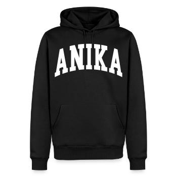 Anika - Sweat à capuche Premium bio Homme - noir - Devant - Nico (187cm)