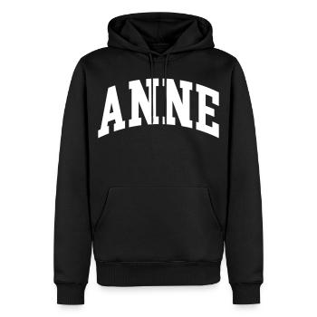 Anne - Männer Premium Bio Hoodie - Schwarz - Vorne - Nico (187cm)