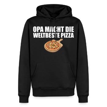 Pizza baker grandpa makes the world's best pizza - Men’s Premium Organic Hoodie - black - Front - Nico (187cm)