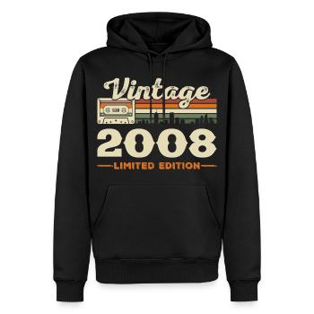 2008 Vintage Rétro Cadeau d’anniversaire - Sweat à capuche Premium bio Homme - noir - Devant - Nico (187cm)