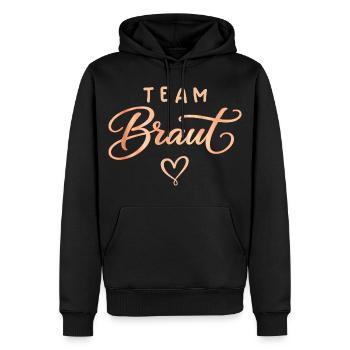 Fête de garçon T-shirt féminin Équipe de célibataires Mariée - Sweat à capuche Premium bio Homme - noir - Devant - Nico (187cm)