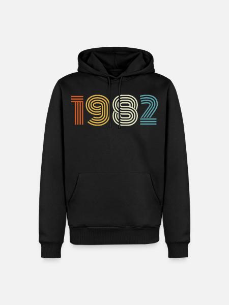 1982 Geschenk 1982 Jahrgang 1982 - Männer Premium Bio Hoodie - Schwarz