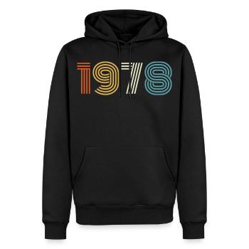 1978 Geschenk 1978 Jahrgang 1978 - Männer Premium Bio Hoodie - Schwarz - Vorne - Nico (187cm)