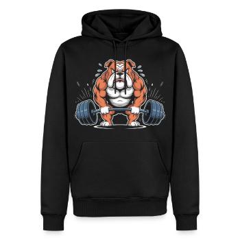 Levage de bouledogues puissants - Sweat à capuche Premium bio Homme - noir - Devant - Nico (187cm)
