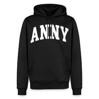 Anny - Men’s Premium Organic Hoodie - black - Front - Nico (187cm)