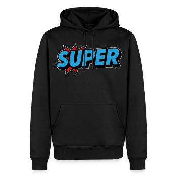 Lettrage rétro à l’ancienne - Sweat à capuche Premium bio Homme - noir - Devant - Nico (187cm)
