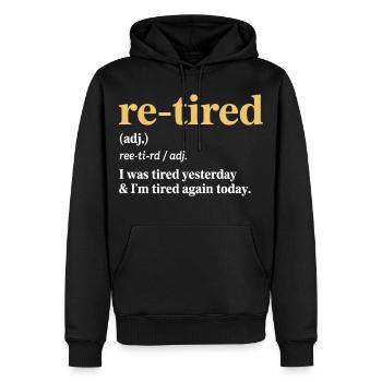 Re-tired – Design amusant pour la retraite - Sweat à capuche Premium bio Homme - noir - Devant - Nico (187cm)