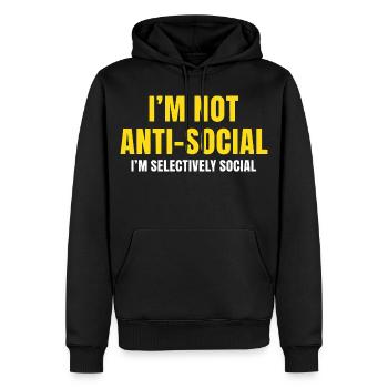 Énoncé social sélectif - Sweat à capuche Premium bio Homme - noir - Devant - Nico (187cm)