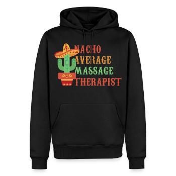 Massothérapeute moyen non-nachos - Sweat à capuche Premium bio Homme - noir - Devant - Nico (187cm)