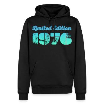 Vintage 1976 - Männer Premium Bio Hoodie - Schwarz - Vorne - Nico (187cm)