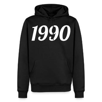1990 Vintage 1990 Anniversaire Rétro 1990 Cadeau - Sweat à capuche Premium bio Homme - noir - Devant - Nico (187cm)