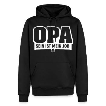 Être grand-père, c’est mon travail - Sweat à capuche Premium bio Homme - noir - Devant - Nico (187cm)