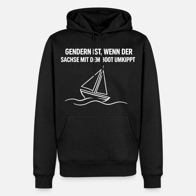 Gendern Sachse Boot - Männer Premium Bio Hoodie - Schwarz
