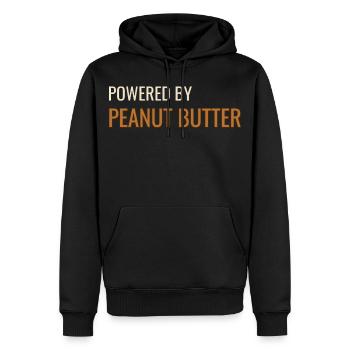 Alimenté par du beurre de cacahuète - Sweat à capuche Premium bio Homme - noir - Devant - Nico (187cm)