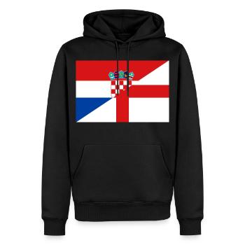 Drapeau de Croatie et Angleterre - Sweat à capuche Premium bio Homme - noir - Devant - Nico (187cm)