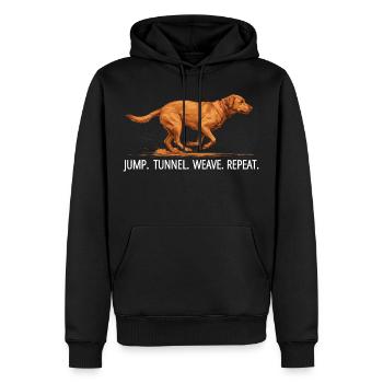 Répétition du tunnel de saut du Labrador Agility - Sweat à capuche Premium bio Homme - noir - Devant - Nico (187cm)