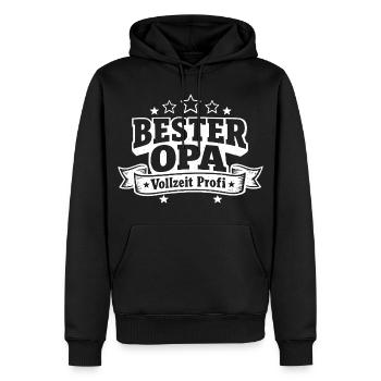Best Grandpa Full-Time Professional - Men’s Premium Organic Hoodie - black - Front - Nico (187cm)