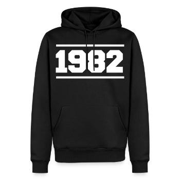 1982 Cadeau rétro 1982 original 1982 - Sweat à capuche Premium bio Homme - noir - Devant - Nico (187cm)