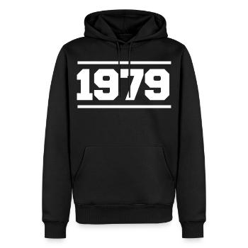 1979 Cadeau rétro 1979 original 1979 - Sweat à capuche Premium bio Homme - noir - Devant - Nico (187cm)