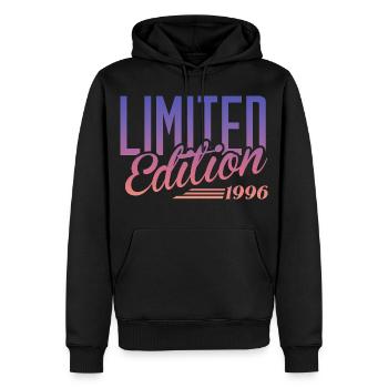 Millésime 1996 - Sweat à capuche Premium bio Homme - noir - Devant - Nico (187cm)