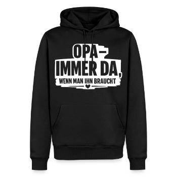 Grandpa always there: when you need him - Men’s Premium Organic Hoodie - black - Front - Nico (187cm)