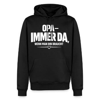 Immer Da Wenn Man Ihn Braucht - Männer Premium Bio Hoodie - Schwarz - Vorne - Nico (187cm)
