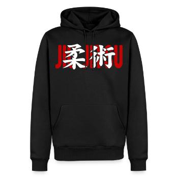 Jiu Jitsu Kampfsport-Dojo Kanji Japan - Männer Premium Bio Hoodie - Schwarz - Vorne - Nico (187cm)