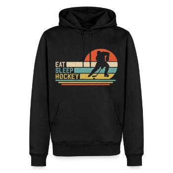 Hockey sur glace Hockey - Sweat à capuche Premium bio Homme - noir - Devant - Nico (187cm)