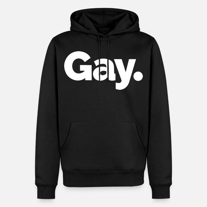 Schwul. Pride Bold Typographic - Männer Premium Bio Hoodie - Schwarz