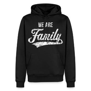 We Are Family (Familie Vater Mutter / Vintage / W) - Männer Premium Bio Hoodie - Schwarz - Vorne - Nico (187cm)