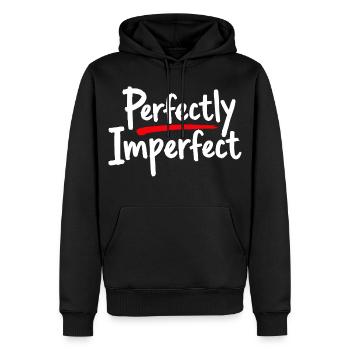 Perfectly Imperfect Statement for Self-Love - Men’s Premium Organic Hoodie - black - Front - Nico (187cm)