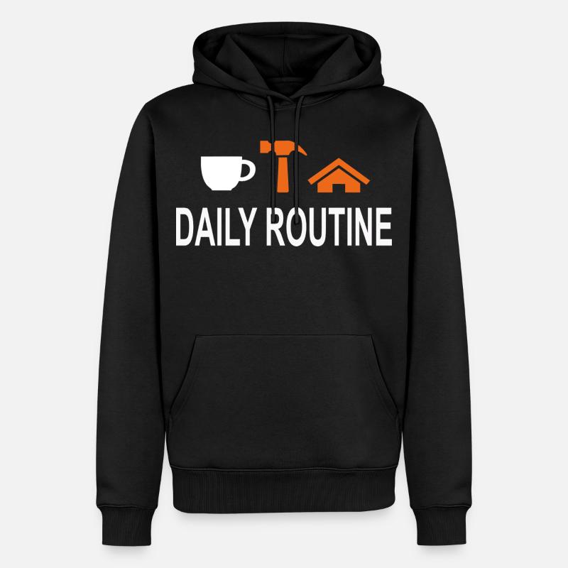 TäglicheRoutine, Daily Routine, Arbeit kann warten - Männer Premium Bio Hoodie - Schwarz