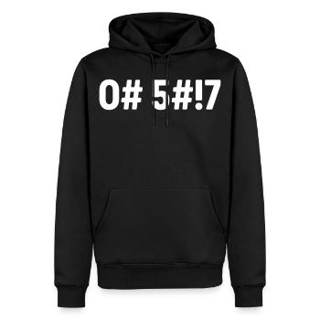 Oh Scheiße, codiert - Männer Premium Bio Hoodie - Schwarz - Vorne - Nico (187cm)