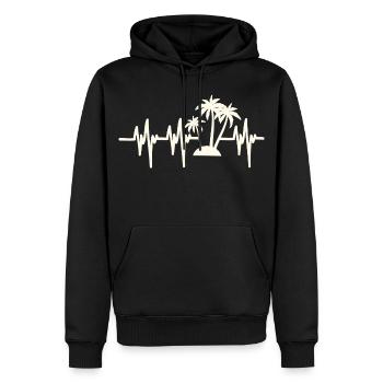 Vacances à la plage Heartbeat - Sweat à capuche Premium bio Homme - noir - Devant - Nico (187cm)