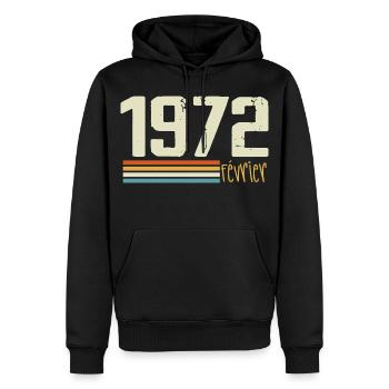 Februar 1972 – Februar 1972 Jubiläum 1972 - Männer Premium Bio Hoodie - Schwarz - Vorne - Nico (187cm)