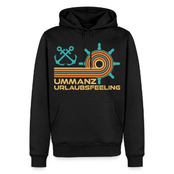 Ostsee Urlaub UMMANZ URLAUBSFEELING Lustig - Männer Premium Bio Hoodie - Schwarz - Vorne - Nico (187cm)